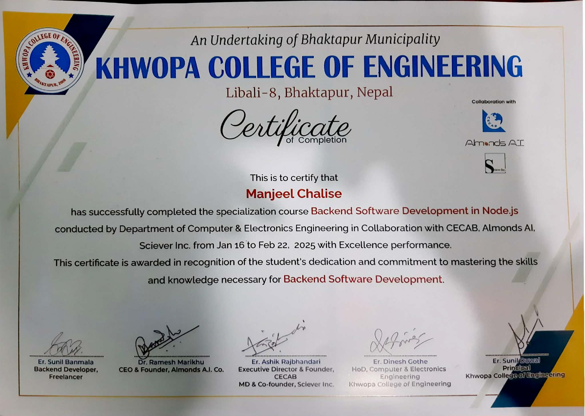 Backend Web Development Certificate